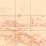 Sepia sketch with grid