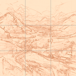 Sepia sketch with grid