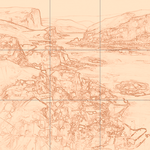 Sepia sketch with grid