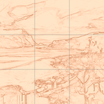 Sepia sketch with grid