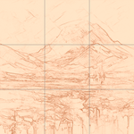 Sepia sketch with grid