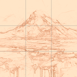 Sepia sketch with grid