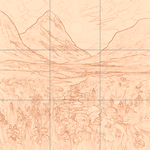 Sepia sketch with grid