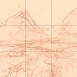 Sepia sketch with grid