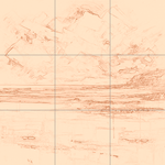 Sepia sketch with grid