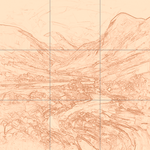 Sepia sketch with grid