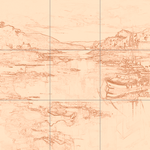 Sepia sketch with grid