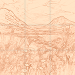 Sepia sketch with grid