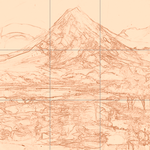 Sepia sketch with grid