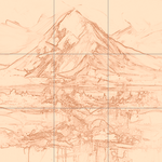 Sepia sketch with grid