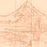 Sepia sketch with grid