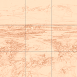 Sepia sketch with grid