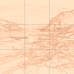 Sepia sketch with grid