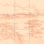 Sepia sketch with grid