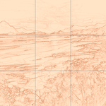 Sepia sketch with grid