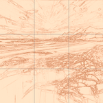 Sepia sketch with grid