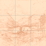 Sepia sketch with grid