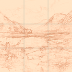 Sepia sketch with grid