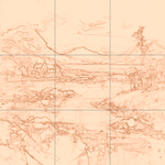 Sepia sketch with grid