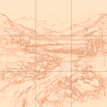 Sepia sketch with grid