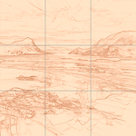 Sepia sketch with grid