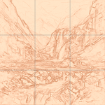 Sepia sketch with grid