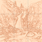 Sepia sketch with grid