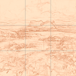 Sepia sketch with grid