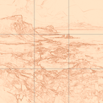 Sepia sketch with grid