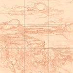 Sepia sketch with grid