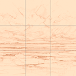 Sepia sketch with grid