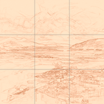 Sepia sketch with grid