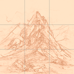 Sepia sketch with grid