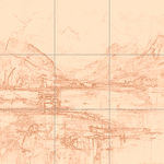 Sepia sketch with grid
