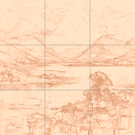 Sepia sketch with grid