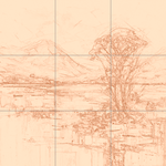 Sepia sketch with grid