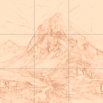 Sepia sketch with grid