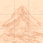 Sepia sketch with grid