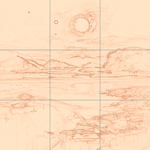 Sepia sketch with grid