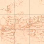 Sepia sketch with grid