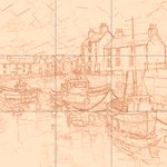 Sepia sketch with grid