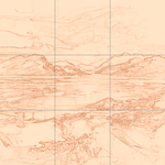 Sepia sketch with grid