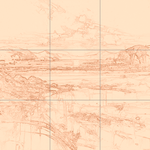 Sepia sketch with grid