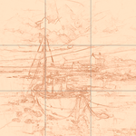 Sepia sketch with grid