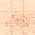 Sepia sketch with grid