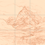 Sepia sketch with grid