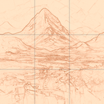 Sepia sketch with grid