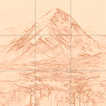 Sepia sketch with grid