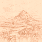 Sepia sketch with grid