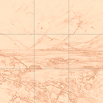 Sepia sketch with grid